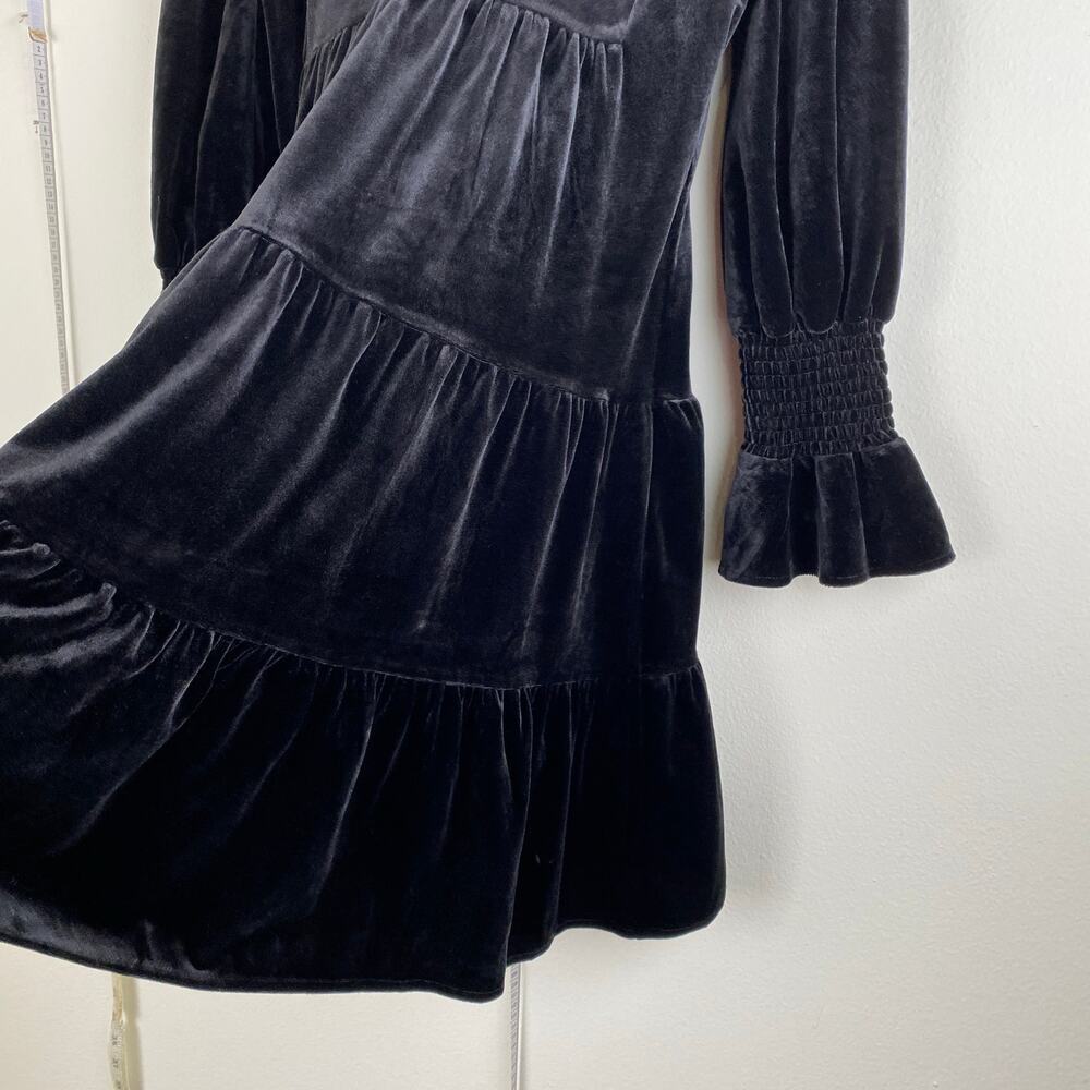 Tuckernuck Pomander Place Kenzo Black Velvet Mini Dress L - Picture 9 of 14